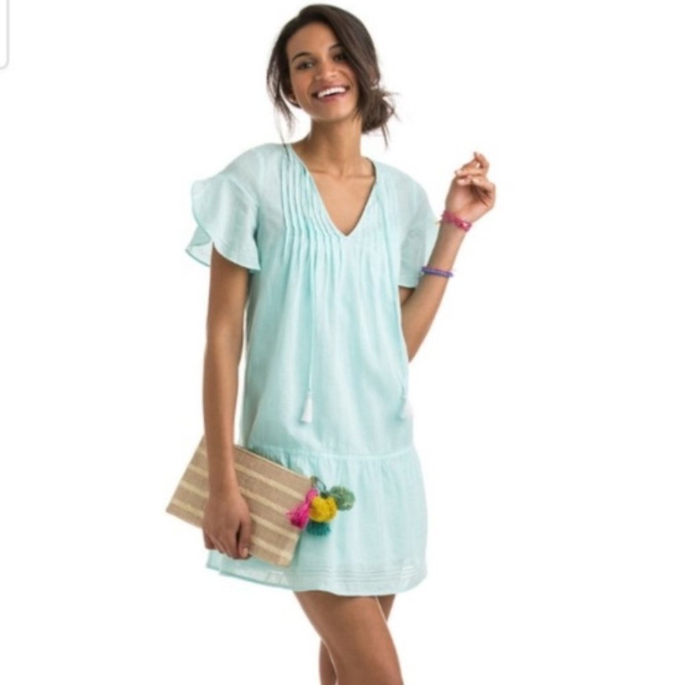 Vineyard Vines Blue Drop Waist Cover Up Dress